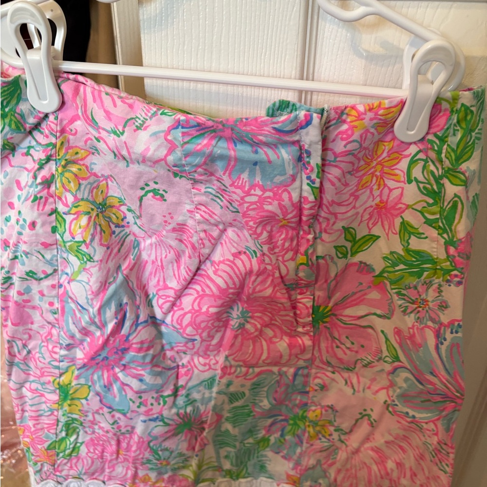Lilly Pulitzer Pink Floral Mini Skirt with Green & Blue Accents - Picture 4 of 5